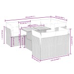 vidaXL Set mobilier de grădină cu perne, 8 piese, negru, poliratan