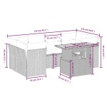 vidaXL Set mobilier de grădină cu perne, 8 piese, negru, poliratan