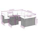 vidaXL Set mobilier de grădină cu perne, 9 piese, negru, poliratan
