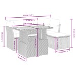 vidaXL Set mobilier grădină cu perne, 6 piese, gri, poliratan