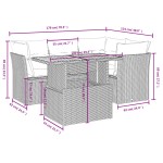vidaXL Set canapele de grădină cu perne, 5 piese, bej, poliratan