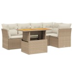 vidaXL Set canapele de grădină cu perne, 5 piese, bej, poliratan