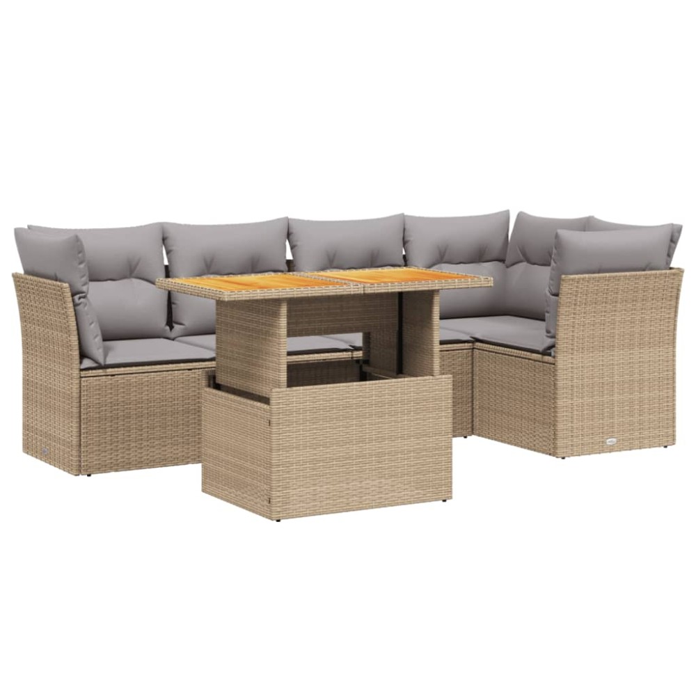 vidaXL Set canapele de grădină cu perne, 5 piese, bej, poliratan