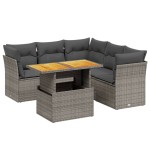 vidaXL Set canapea de grădină cu perne, 5 piese, gri, poliratan vidaXL Set canapea de grădină cu perne, 5 piese, gri, poliratan