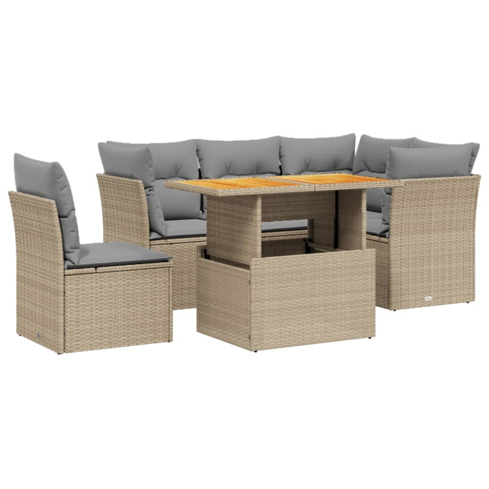 vidaXL Set canapele de grădină cu perne, 5 piese, bej, poliratan