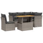 vidaXL Set canapea de grădină cu perne, 5 piese, gri, poliratan
