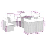vidaXL Set mobilier de grădină cu perne, 9 piese, negru, poliratan