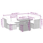 vidaXL Set mobilier de grădină cu perne, 8 piese, negru, poliratan