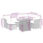 vidaXL Set mobilier de grădină cu perne, 8 piese, negru, poliratan