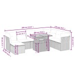 vidaXL Set mobilier de grădină cu perne, 9 piese, negru, poliratan