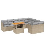vidaXL Set canapele de grădină cu perne, 10 piese, bej, poliratan