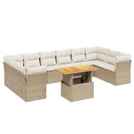 vidaXL Set canapele de grădină cu perne, 11 piese, bej, poliratan