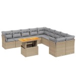 vidaXL Set canapele de grădină cu perne, 11 piese, bej, poliratan