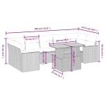vidaXL Set mobilier de grădină cu perne, 8 piese, negru, poliratan