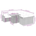 vidaXL Set mobilier de grădină cu perne, 9 piese, negru, poliratan