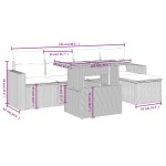 vidaXL Set mobilier grădină cu perne, 6 piese, gri, poliratan