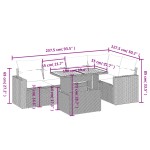 vidaXL Set mobilier grădină cu perne, 6 piese, gri, poliratan