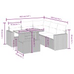 vidaXL Set mobilier grădină cu perne, 6 piese, gri, poliratan