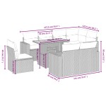 vidaXL Set mobilier de grădină cu perne, 9 piese, negru, poliratan
