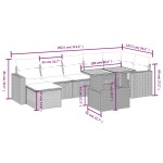 vidaXL Set mobilier de grădină cu perne, 8 piese, negru, poliratan