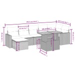 vidaXL Set mobilier de grădină cu perne, 8 piese, negru, poliratan