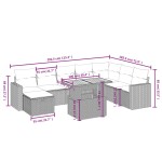vidaXL Set mobilier de grădină cu perne, 9 piese, negru, poliratan