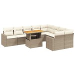 vidaXL Set canapele de grădină cu perne, 10 piese, bej, poliratan