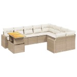 vidaXL Set canapele de grădină cu perne, 10 piese, bej, poliratan