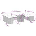 vidaXL Set canapele de grădină cu perne, 11 piese, gri, poliratan vidaXL Set canapele de grădină cu perne, 11 piese, gri, poliratan