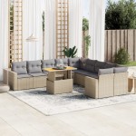 vidaXL Set canapele de grădină cu perne, 11 piese, bej, poliratan vidaXL Set canapele de grădină cu perne, 11 piese, bej, poliratan