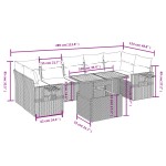 vidaXL Set mobilier de grădină cu perne, 8 piese, negru, poliratan