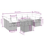 vidaXL Set mobilier de grădină cu perne, 8 piese, negru, poliratan