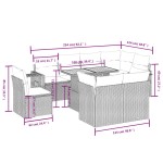 vidaXL Set mobilier de grădină cu perne, 9 piese, negru, poliratan