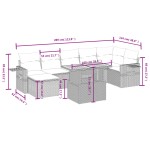 vidaXL Set mobilier de grădină cu perne, 8 piese, negru, poliratan