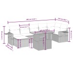 vidaXL Set mobilier de grădină cu perne, 8 piese, negru, poliratan