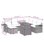 vidaXL Set mobilier de grădină cu perne, 8 piese, negru, poliratan vidaXL Set mobilier de grădină cu perne, 8 piese, negru, poliratan