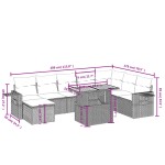 vidaXL Set mobilier de grădină cu perne, 9 piese, negru, poliratan vidaXL Set mobilier de grădină cu perne, 9 piese, negru, poliratan