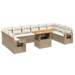vidaXL Set canapele de grădină cu perne, 11 piese, bej, poliratan vidaXL Set canapele de grădină cu perne, 11 piese, bej, poliratan