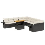 vidaXL Set canapele de grădină cu perne, 11 piese, negru, poliratan vidaXL Set canapele de grădină cu perne, 11 piese, negru, poliratan