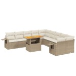 vidaXL Set canapele de grădină cu perne, 11 piese, bej, poliratan vidaXL Set canapele de grădină cu perne, 11 piese, bej, poliratan