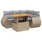 vidaXL Set canapele de grădină cu perne, 5 piese, bej, poliratan vidaXL Set canapele de grădină cu perne, 5 piese, bej, poliratan
