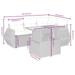vidaXL Set canapea de grădină cu perne, 5 piese, gri, poliratan vidaXL Set canapea de grădină cu perne, 5 piese, gri, poliratan