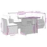 vidaXL Set mobilier grădină cu perne, 6 piese, gri, poliratan