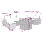 vidaXL Set mobilier de grădină cu perne, 8 piese, negru, poliratan