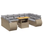 vidaXL Set canapele de grădină cu perne, 10 piese, bej, poliratan