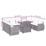 vidaXL Set canapele de grădină cu perne, 10 piese, bej, poliratan