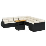 vidaXL Set canapele de grădină cu perne, 11 piese, negru, poliratan vidaXL Set canapele de grădină cu perne, 11 piese, negru, poliratan