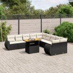 vidaXL Set canapele de grădină cu perne, 11 piese, negru, poliratan vidaXL Set canapele de grădină cu perne, 11 piese, negru, poliratan