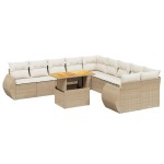 vidaXL Set canapele de grădină cu perne, 11 piese, bej, poliratan