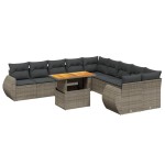 vidaXL Set canapele de grădină cu perne, 11 piese, gri, poliratan